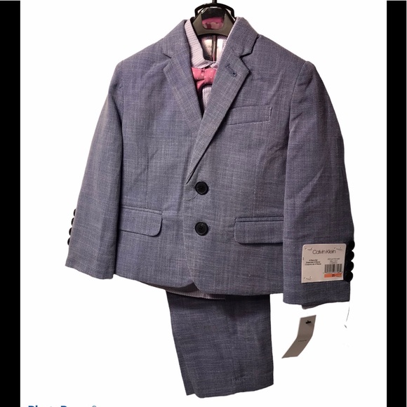🆕 Calvin Klein 4pc Blue Toddler Suit - Picture 1 of 6